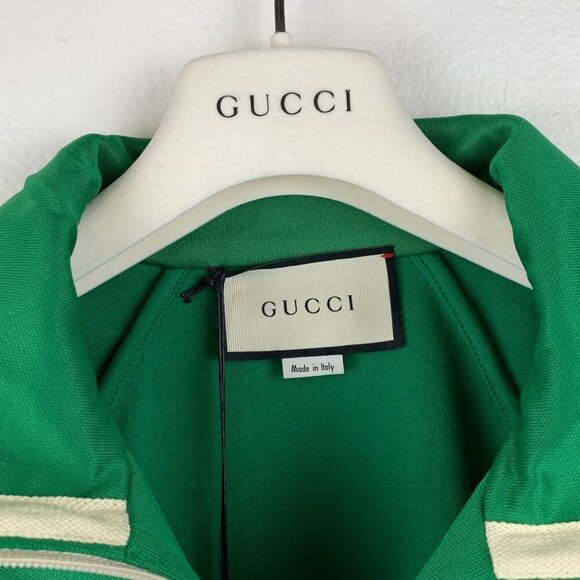 NWT Gucci Gg-jacquard Side-stripe Technical Track Jacket In Green Size XS - Picture 13 of 16